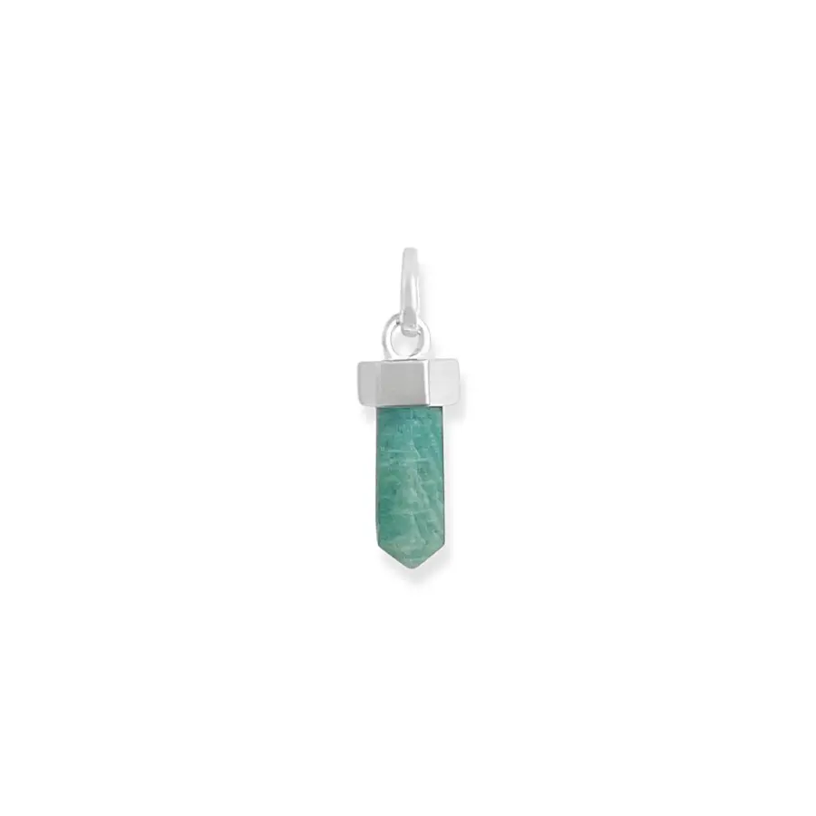 Pingente Cristal de Pedra Amazonita em Prata 925