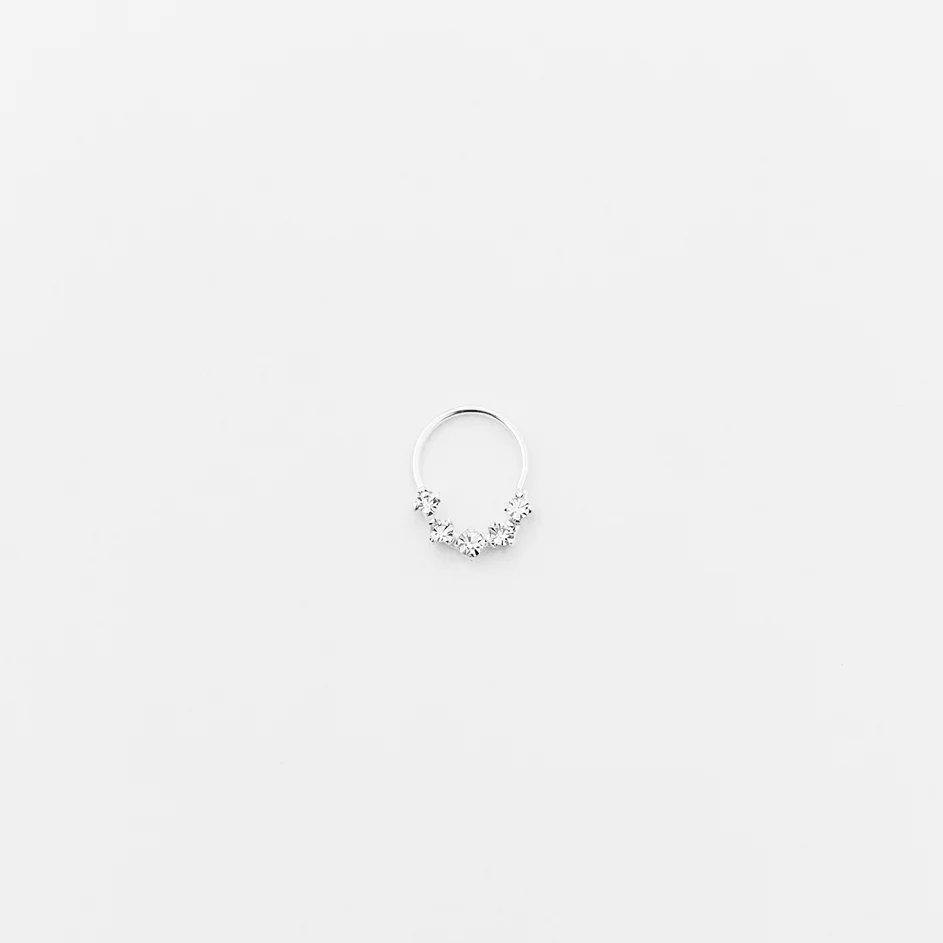 Piercing para Furo com Zircônias em prata 925