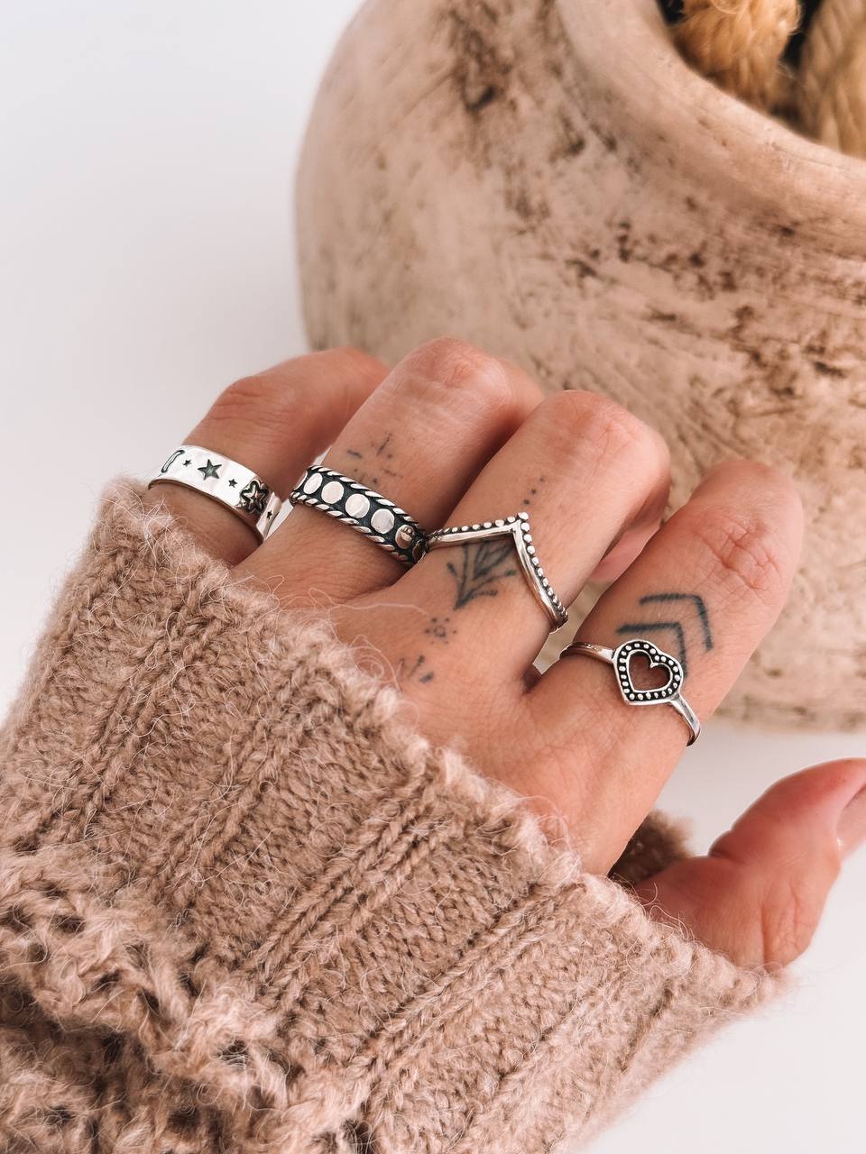 Anel de Coração Vazado em Prata 925