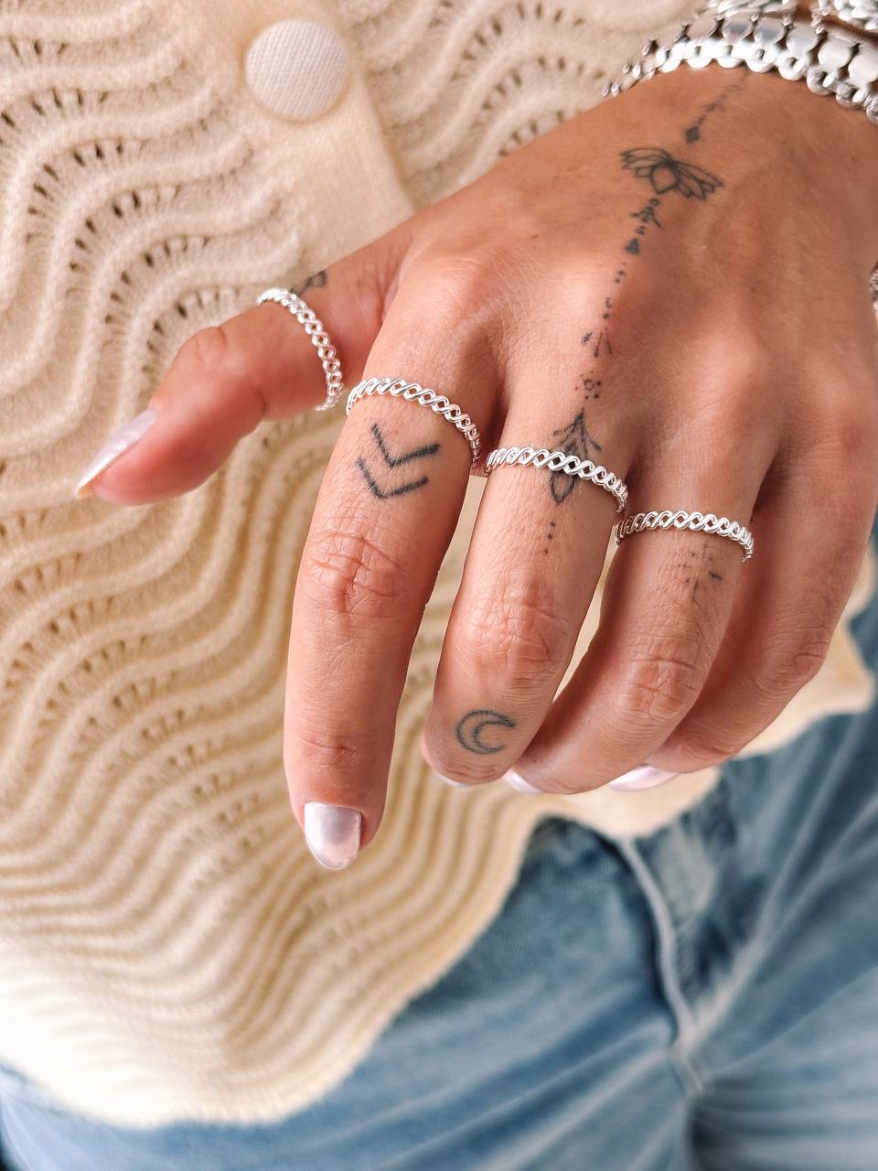 Anel Trançado em prata 925