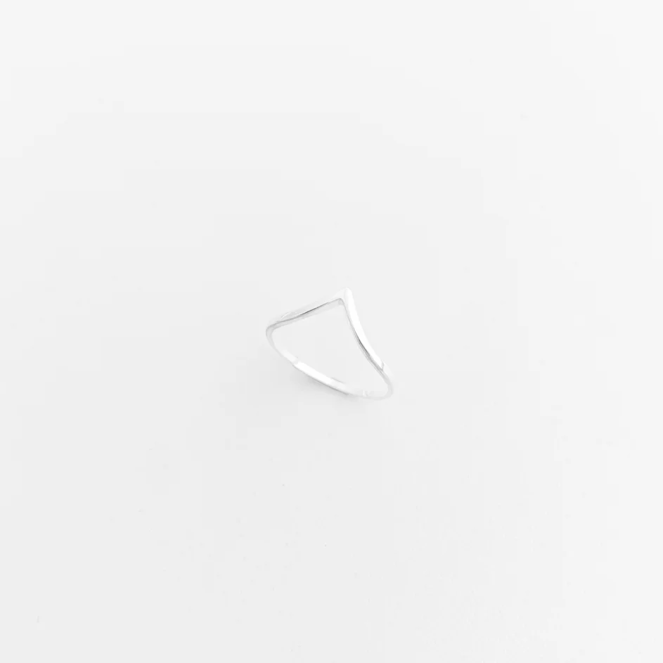 Anel em V Fino e Liso em Prata 925