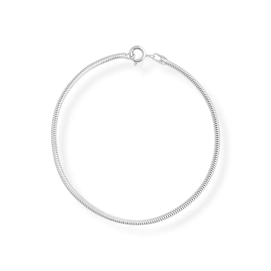 Pulseira Rabo De Rato em Prata 925-18CM