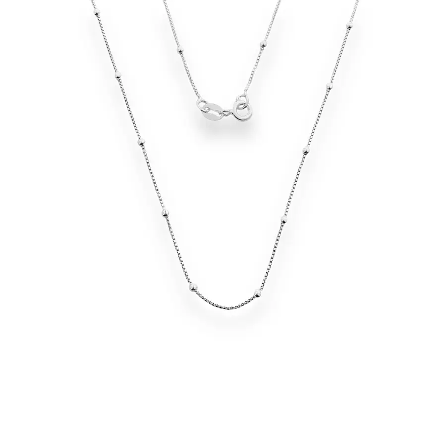 Corrente Veneziana com Bolinhas em Prata 925- 45cm