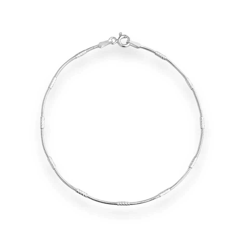 Pulseira Rabo de Rato Detalhada em Prata 925