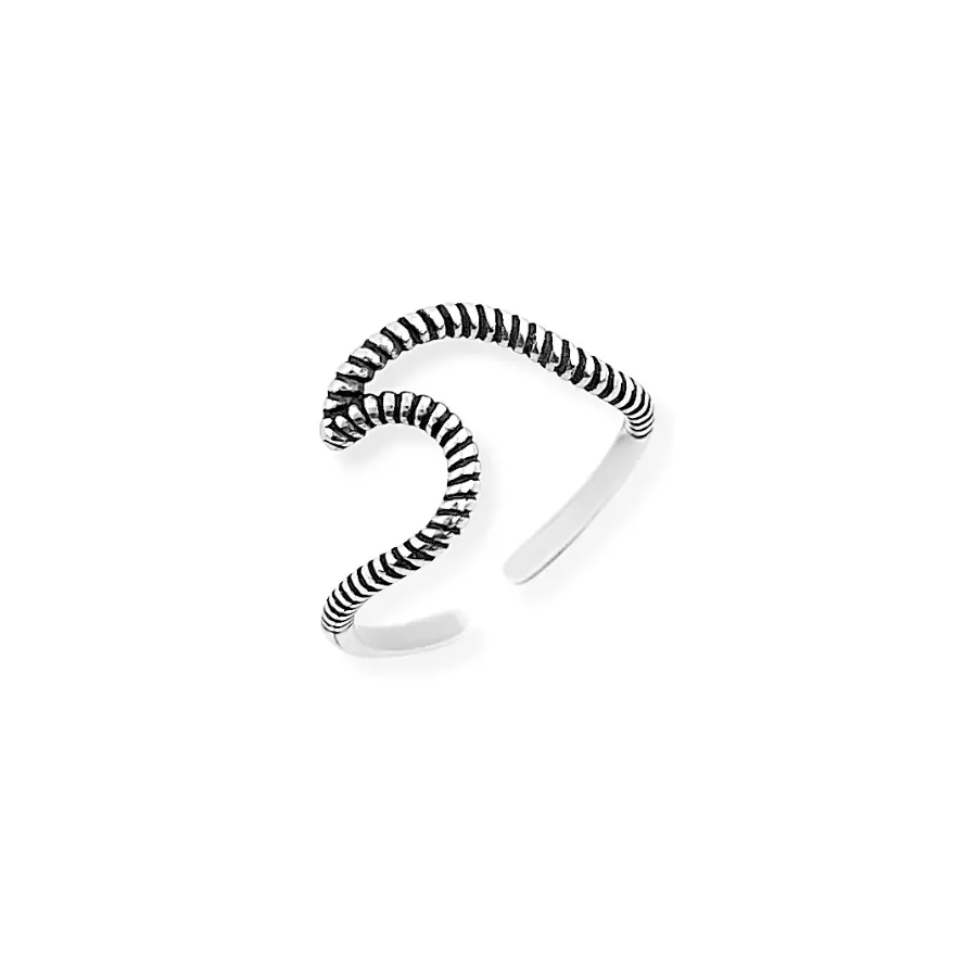 Anel Falange Onda em Prata 925